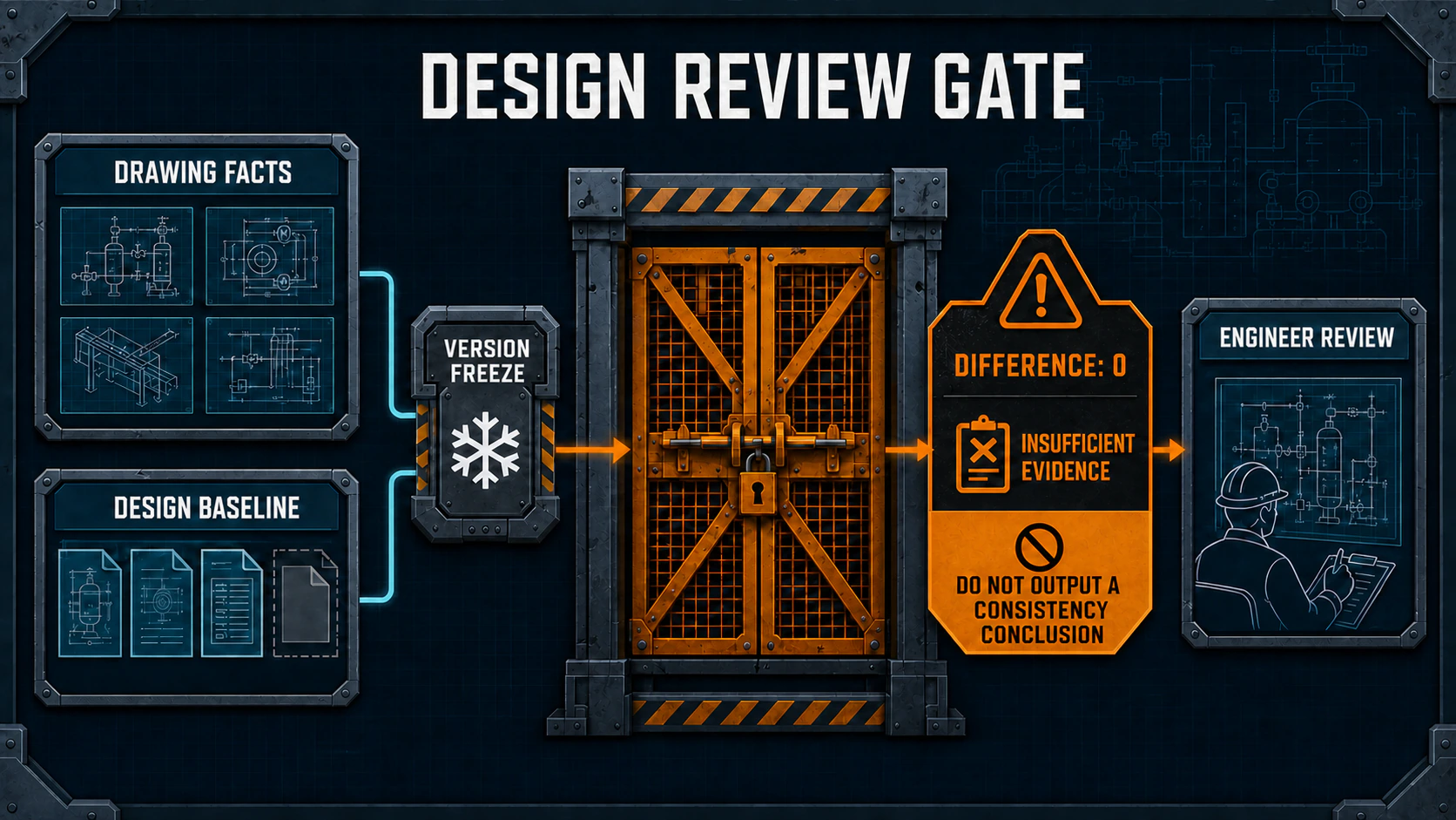 Blocking a consistency conclusion when the design baseline is missing
