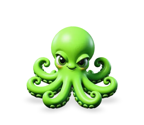 AgentOS octopus model, with arms representing bidirectional connections to business systems